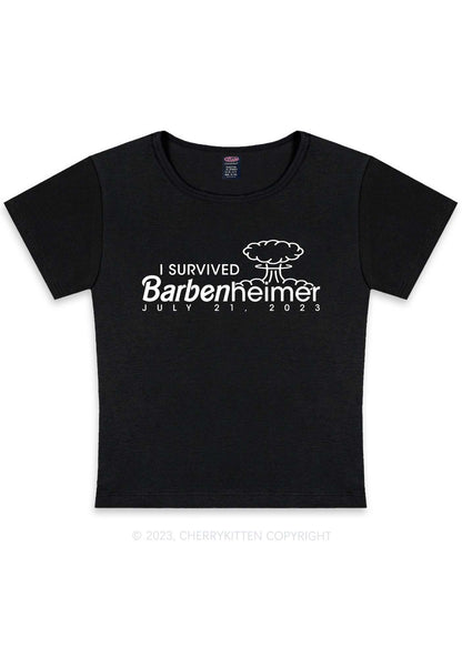 Curvy I Survived Barbenheimer Y2K Baby Tee Cherrykitten