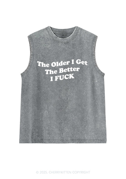 Older Get Better Fxxk Y2K Washed Muscle Tank Cherrykitten