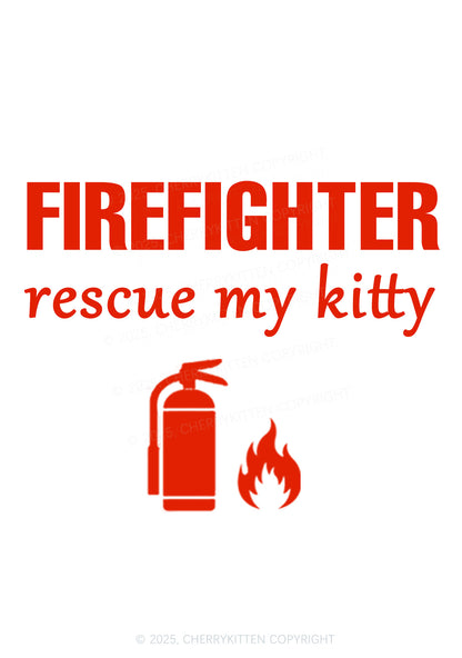 Firefighter Rescue My Kitten Y2K Bikini String Thong Cherrykitten
