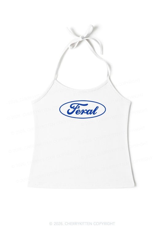 Blue Feral Y2K Halter Neck Cami Cherrykitten
