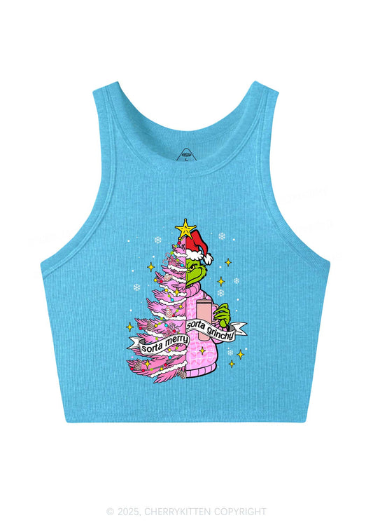 Christmas Sorta Merry Y2K Crop Tank Top Cherrykitten