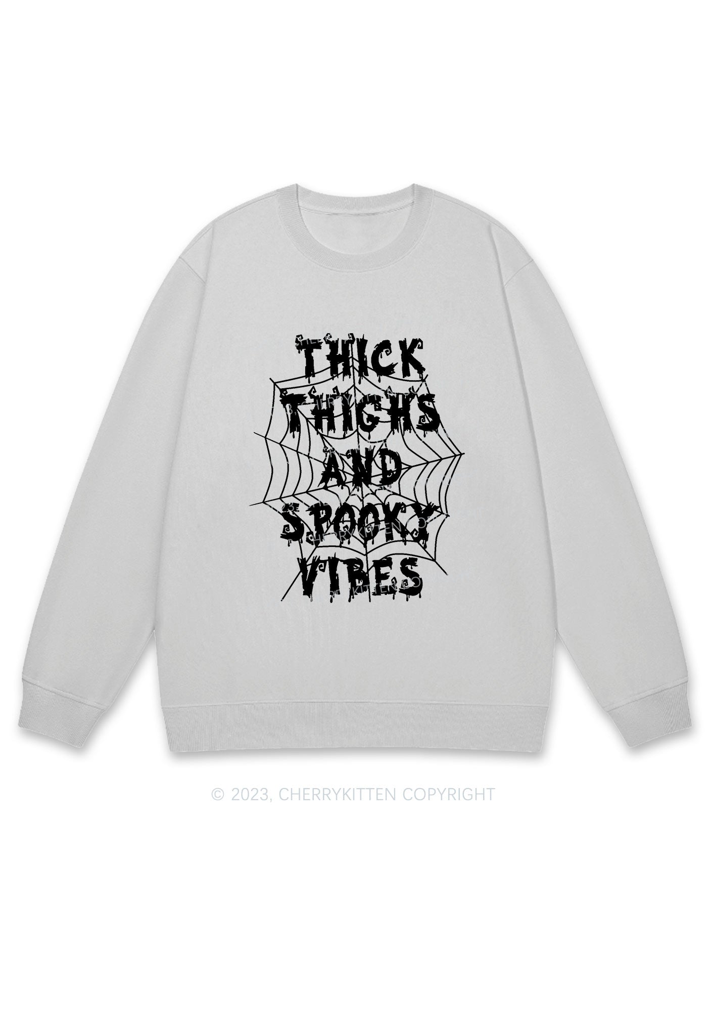 Halloween Thick Thighs Spooky Vibes Y2K Sweatshirt Cherrykitten