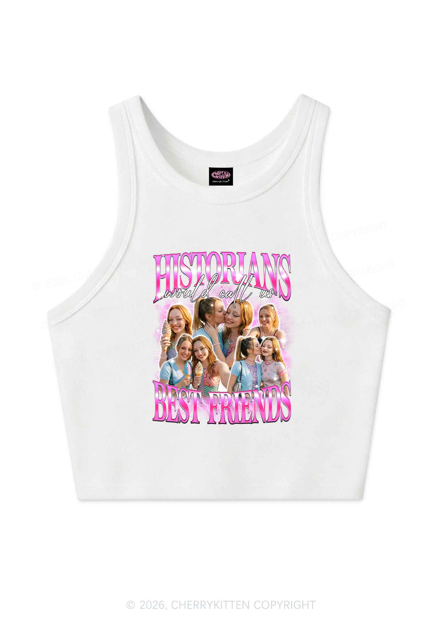 Custom Best Friends Photos Pride Y2K Crop Tank Top Cherrykitten