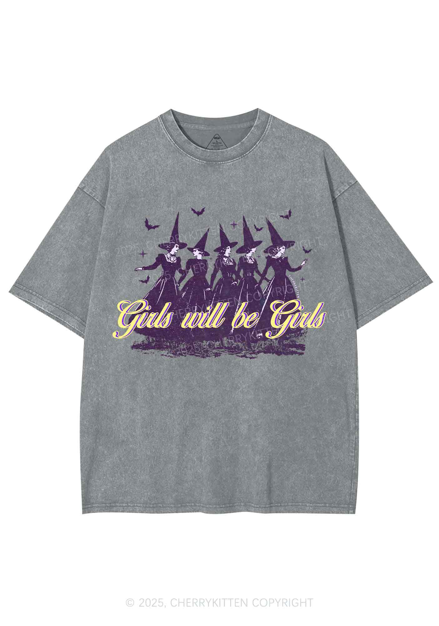 Halloween Witches Will Be Witches Y2K Shirts Washed Tee Cherrykitten