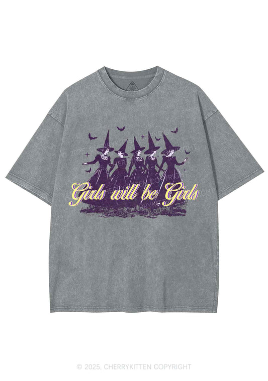 Halloween Witches Will Be Witches Y2K Shirts Washed Tee Cherrykitten