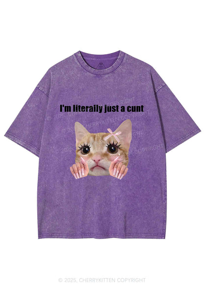Im Literally Cxxt Y2K Shirts Washed Tee Cherrykitten
