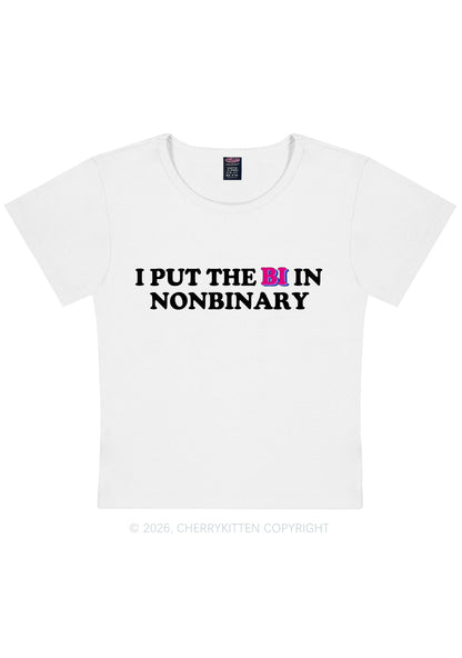 I Put The Bi In Nonbinary Pride Y2K Baby Tee Cherrykitten
