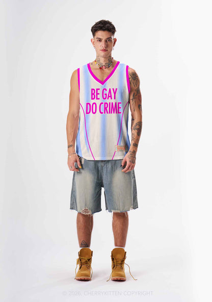 Purple Be Gay Do Crime Pride Y2K Sport Jersey Tank Cherrykitten
