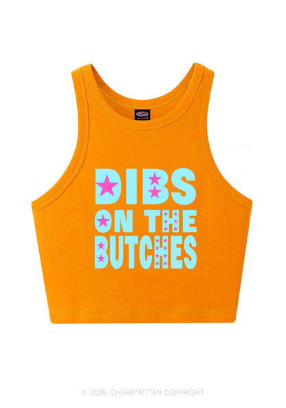Dibs On The Butches Pride Y2K Crop Tank Top Cherrykitten