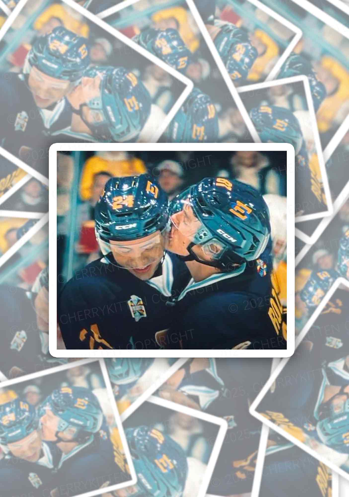 Blue Kissing HR 1pc Y2K Sticker Cherrykitten