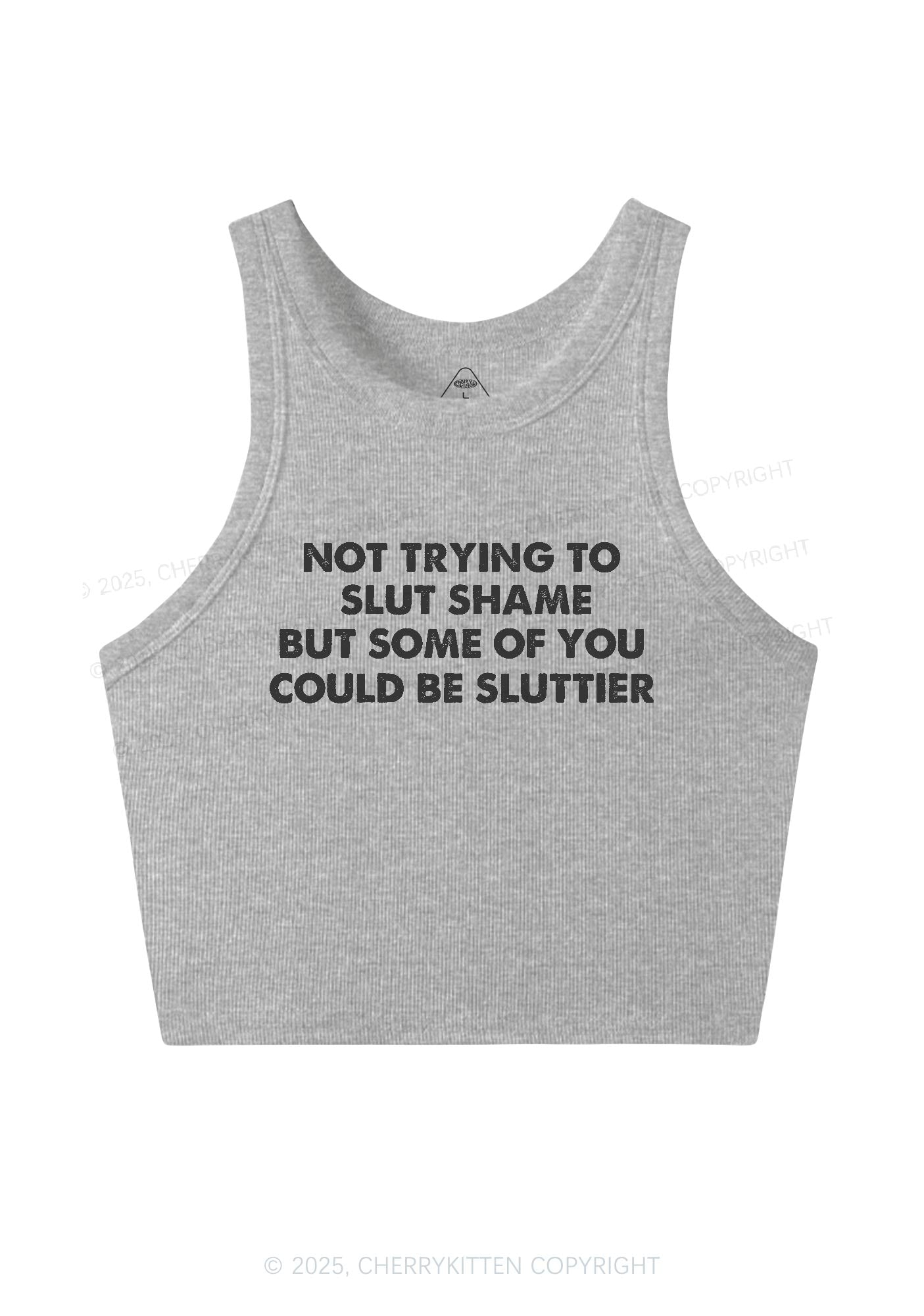 Not Trying To Slxt Shame Y2K Crop Tank Top Cherrykitten
