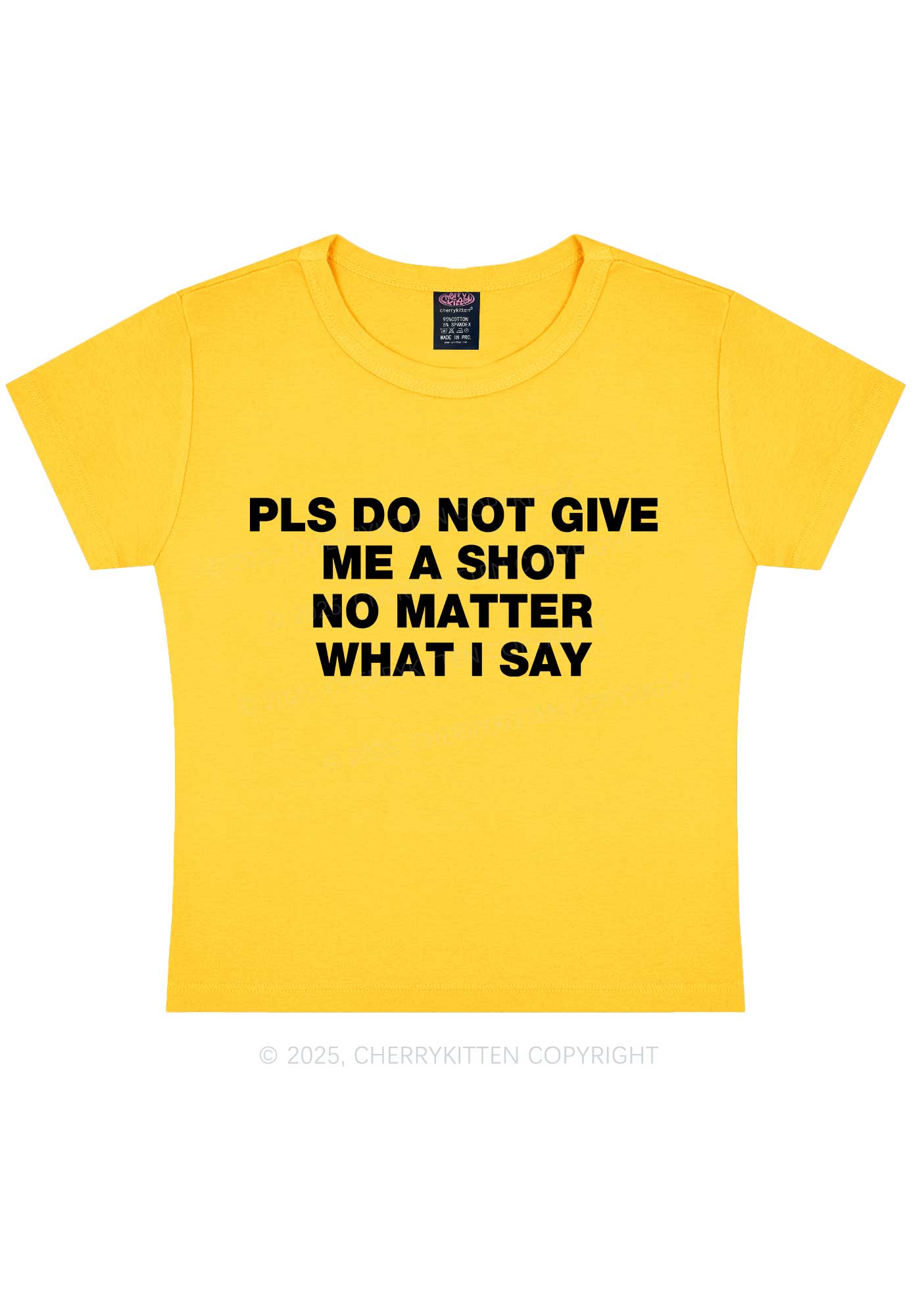 Not Give Shot Y2K Baby Tee Cherrykitten