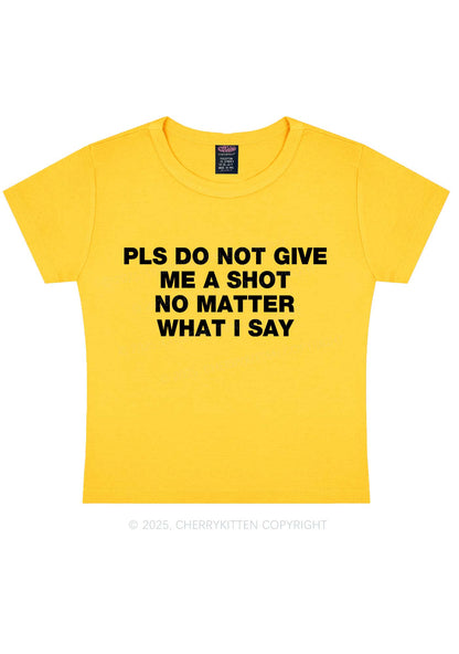 Not Give Shot Y2K Baby Tee Cherrykitten