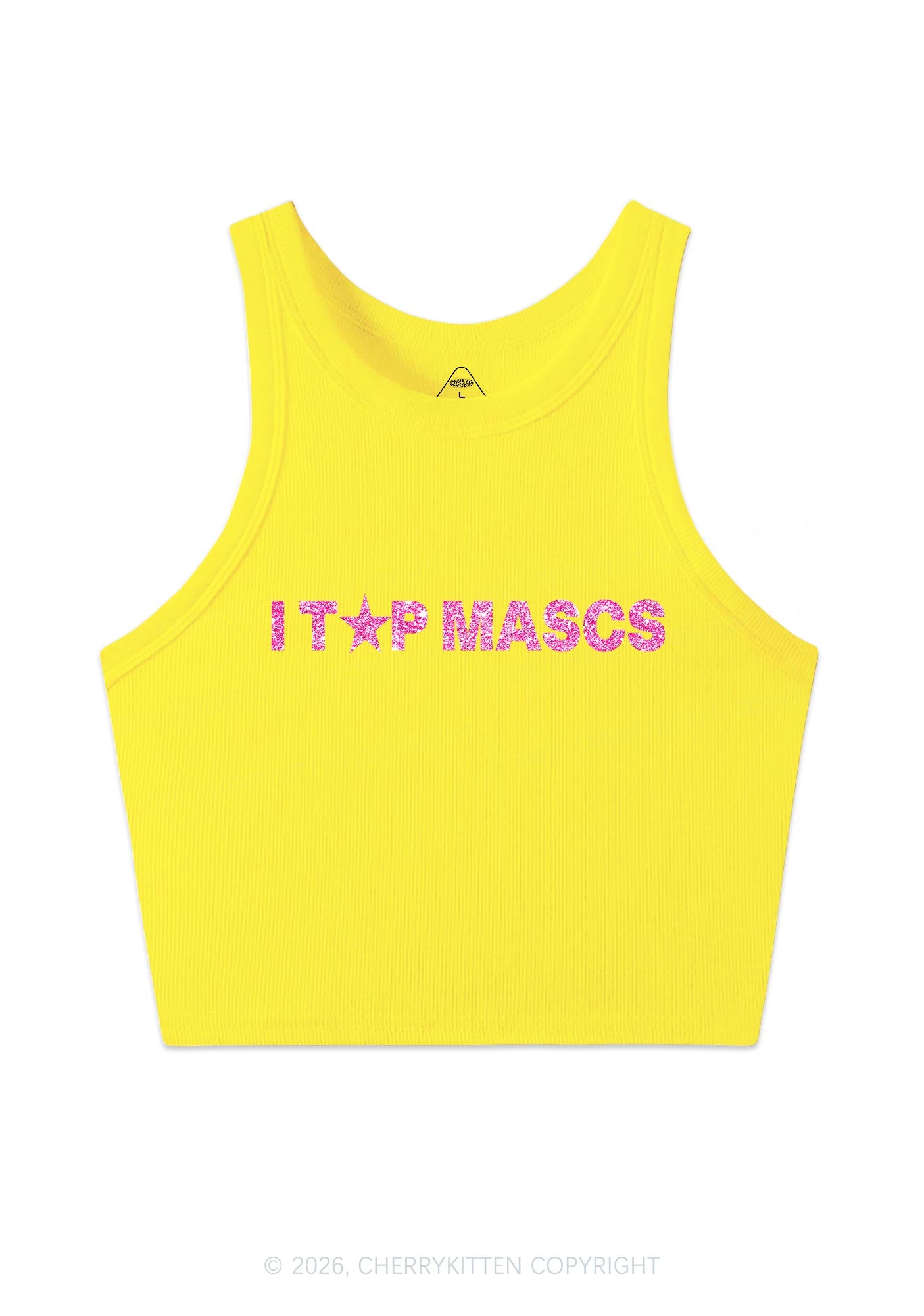Glitter I Top Mascs Pride Y2K Crop Tank Top Cherrykitten