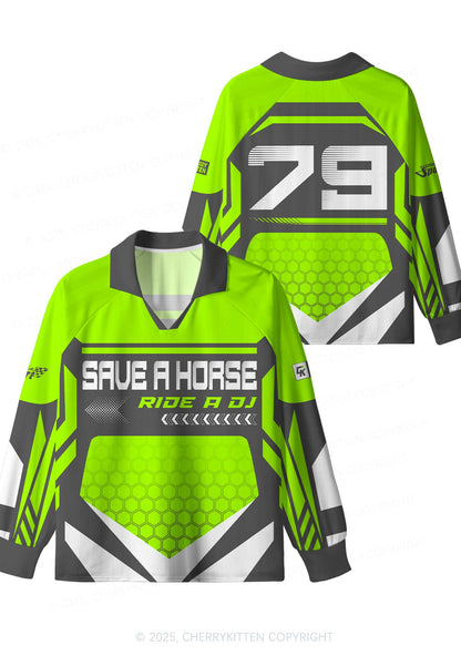 Custom Green Ride A DJ Y2K Sport Long Sleeve Jersey Shirts Cherrykitten