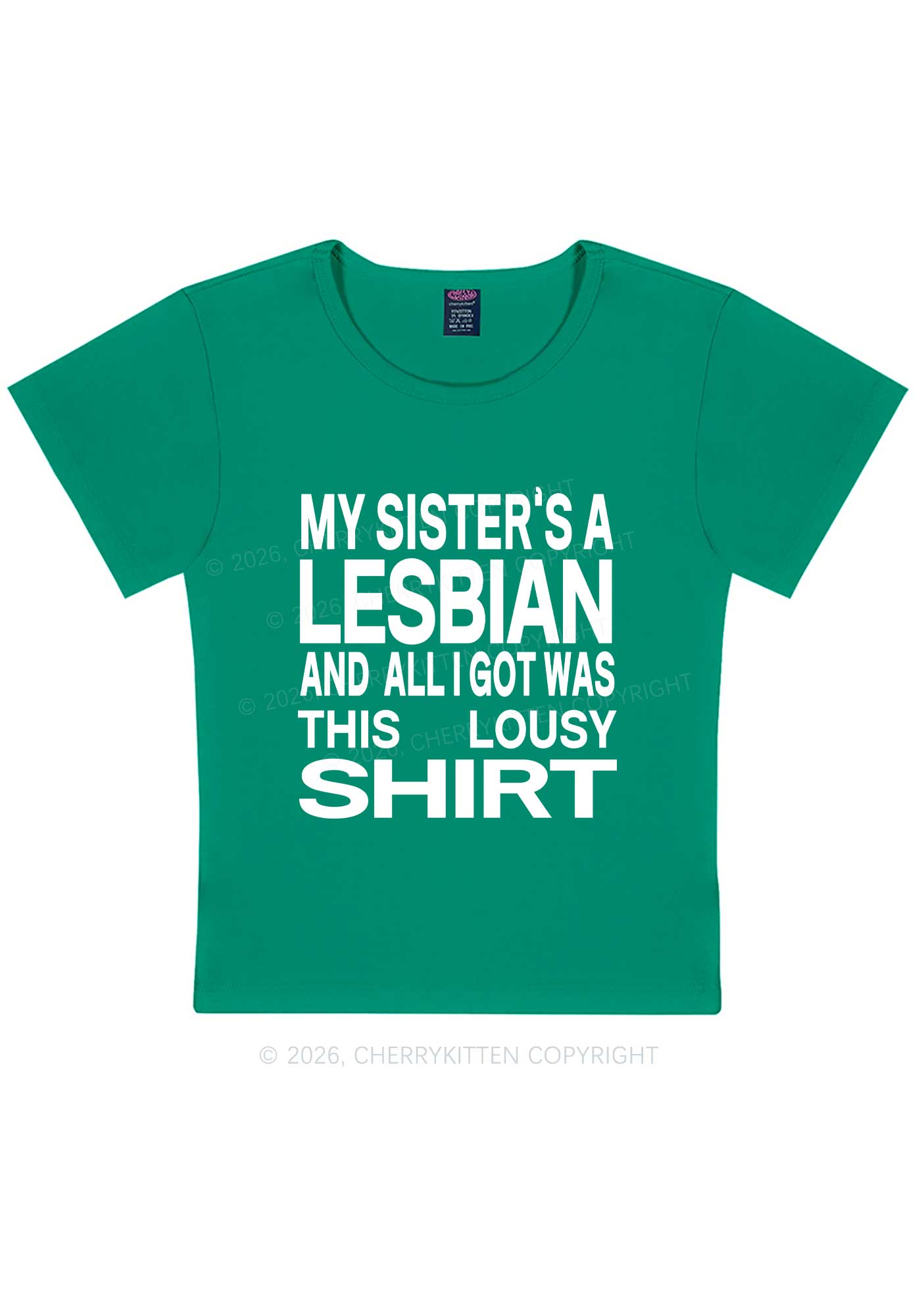 My Sisters A Lesbian Pride Y2K Baby Tee Cherrykitten