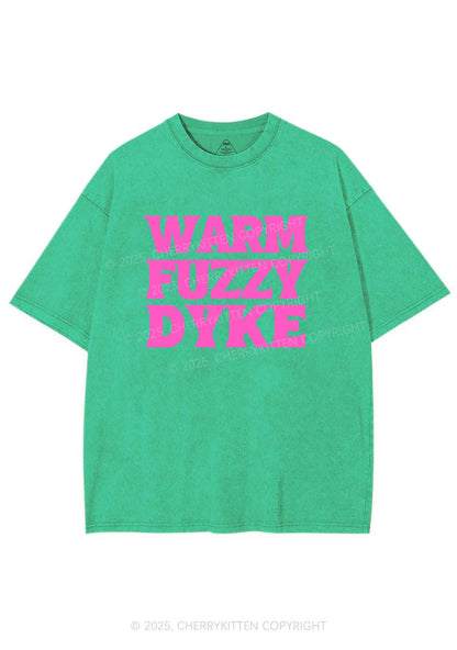 Warm Fuzzy Dyke Y2K Shirts Washed Tee Cherrykitten