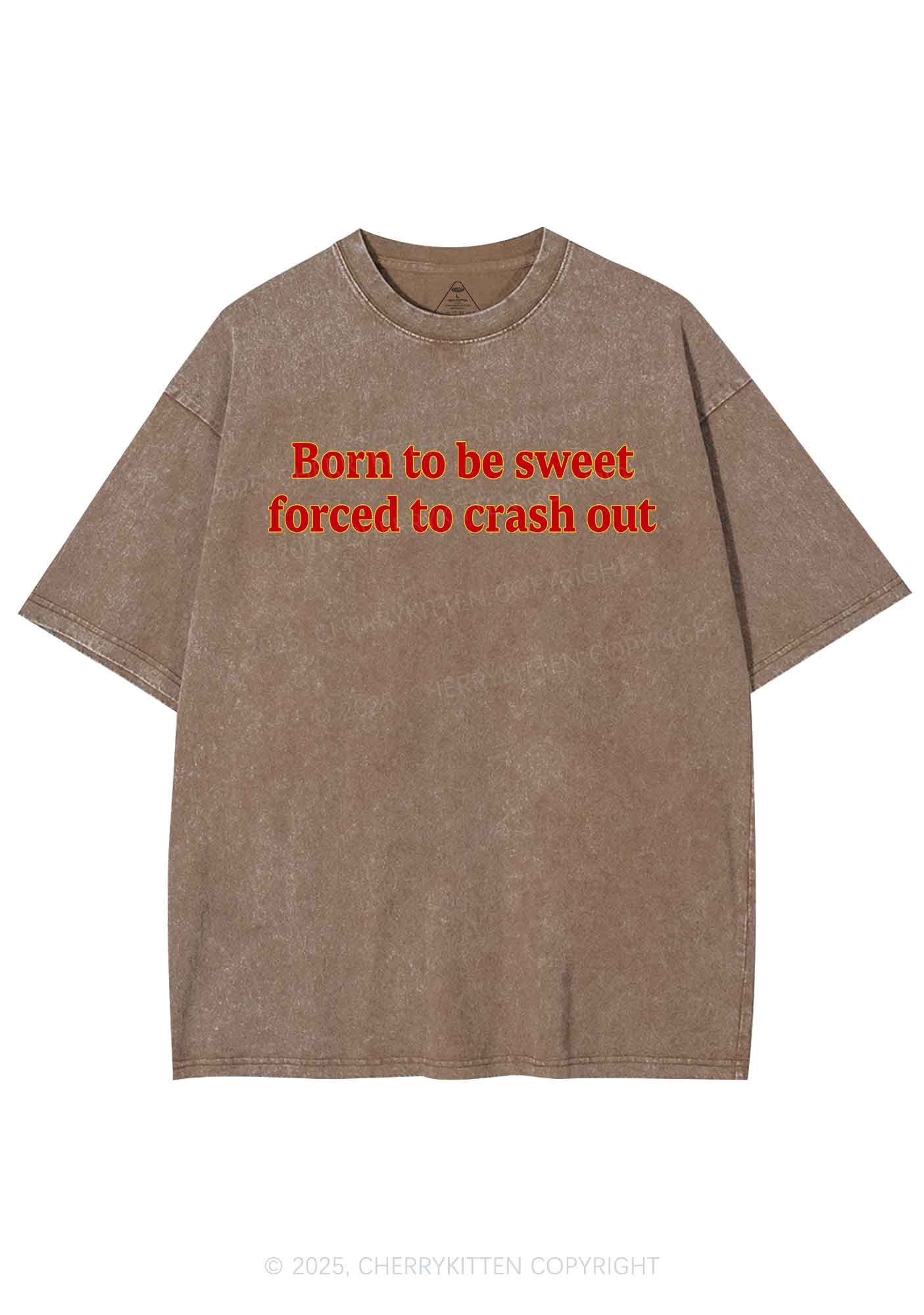 Born To Be Sweet Y2K Shirts Washed Tee Cherrykitten