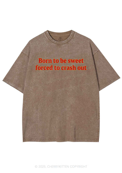 Born To Be Sweet Y2K Shirts Washed Tee Cherrykitten
