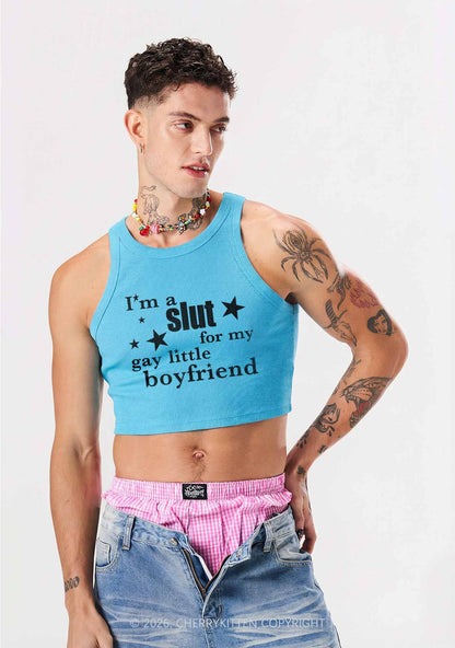 Slxt For My Gay Little BF Pride Y2K Crop Tank Top Cherrykitten
