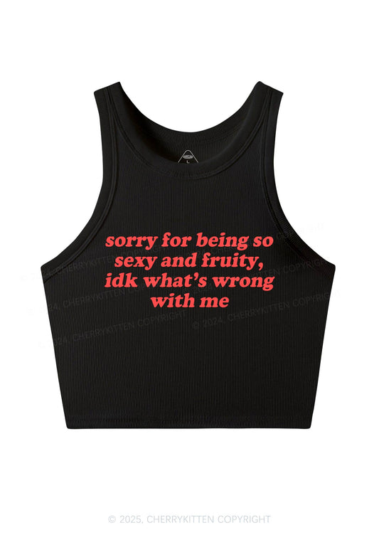 Sorry For Being So Fruity Y2K Crop Tank Top Cherrykitten