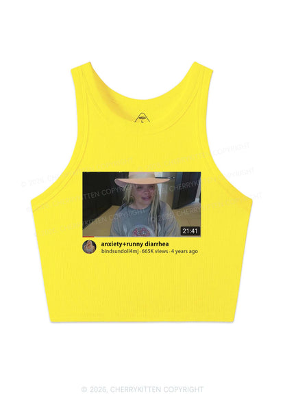 Anxiety Diarrhea Y2K Crop Tank Top Cherrykitten