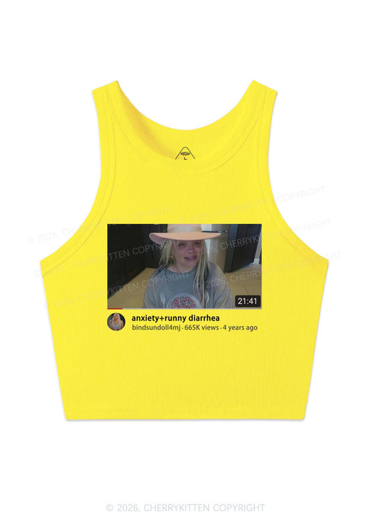 Anxiety Diarrhea Y2K Crop Tank Top Cherrykitten
