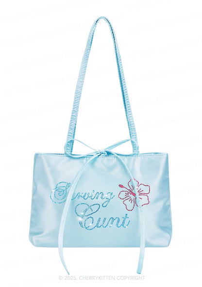 Rhinestone Serving Cxxt Y2K Satin Bags Cherrykitten