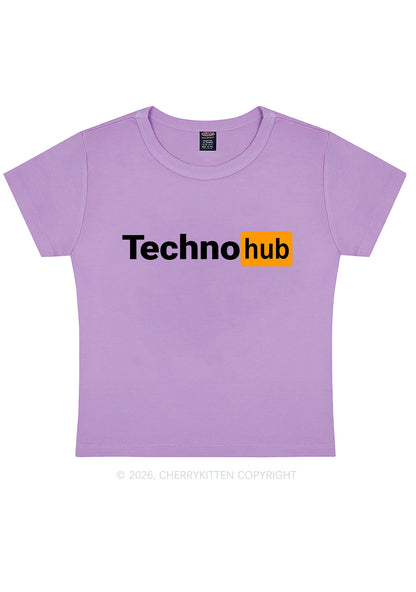 Techno Hub Y2K Baby Tee Cherrykitten