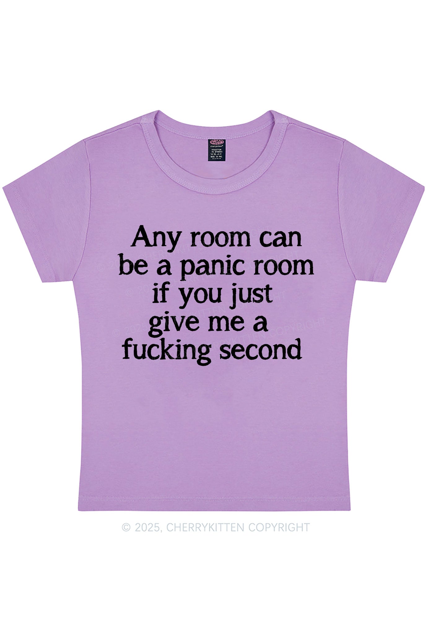 Any Room Can Be Panic Y2K Baby Tee Cherrykitten