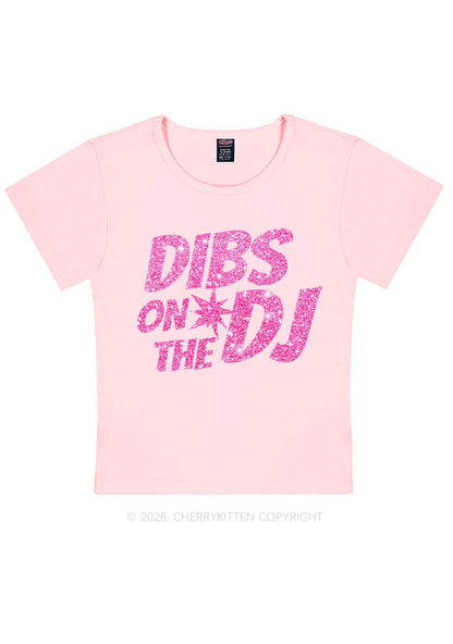 Glitter Dibs On The DJ Y2K Baby Tee Cherrykitten