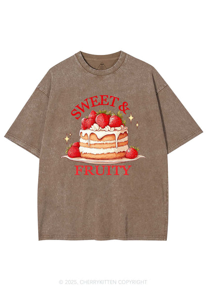 Sweet And Fruity Cake Y2K Shirts Washed Tee Cherrykitten