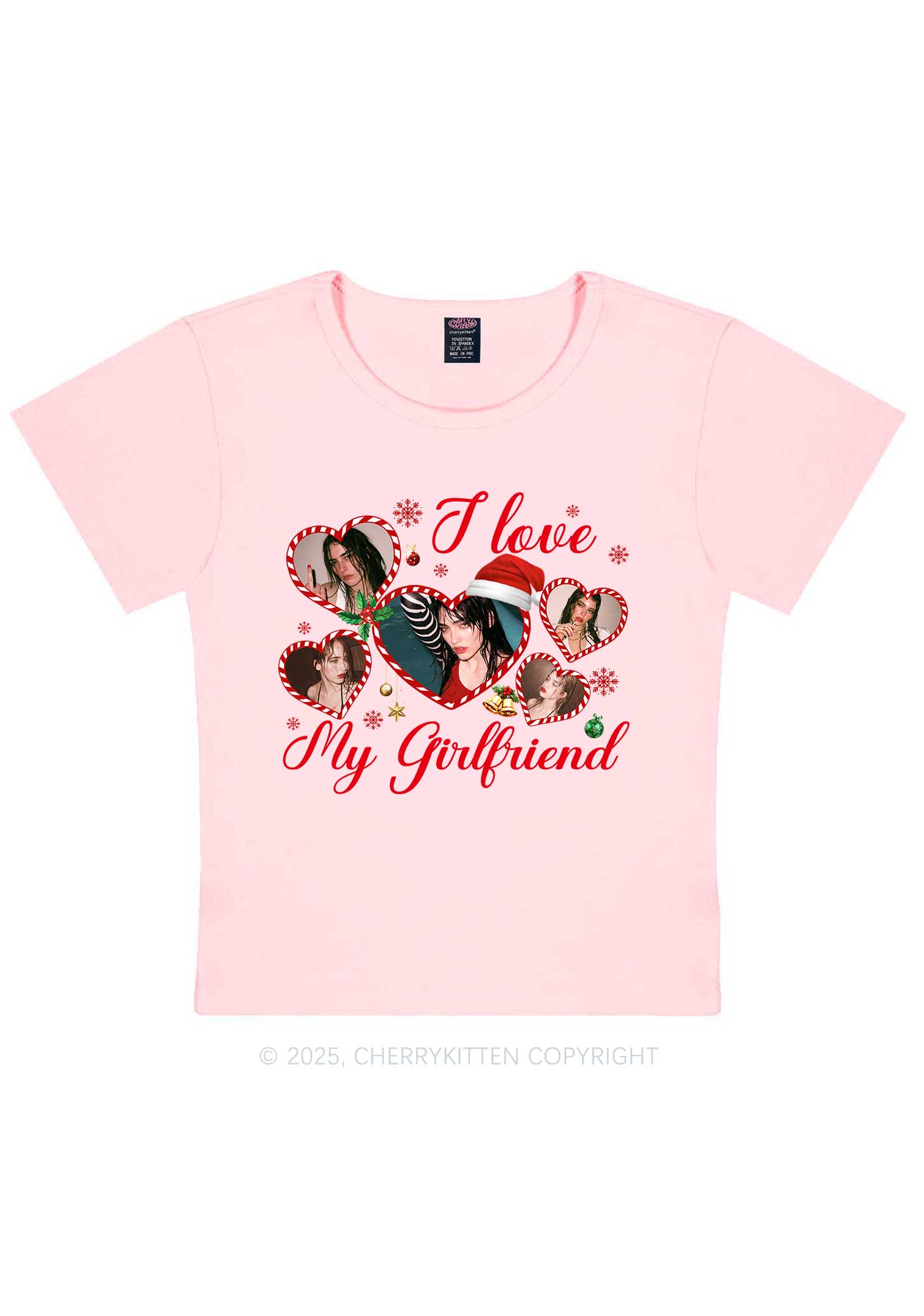 Custom Christmas I Love My GF Y2K Baby Tee Cherrykitten