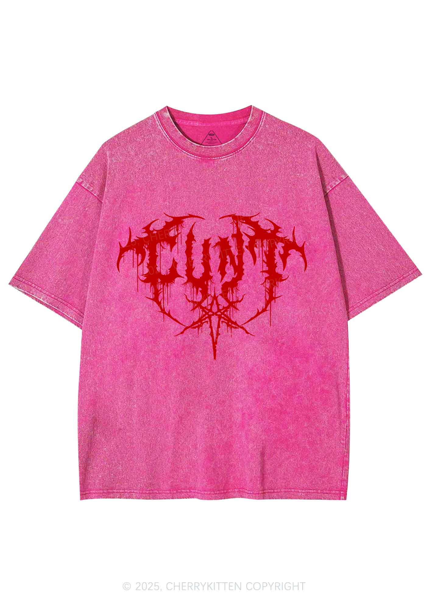 Halloween Punk Cxxt Y2K Shirts Washed Tee Cherrykitten