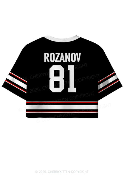 Blue Gaze HR Y2K Crop Sport Jersey Shirts Cherrykitten