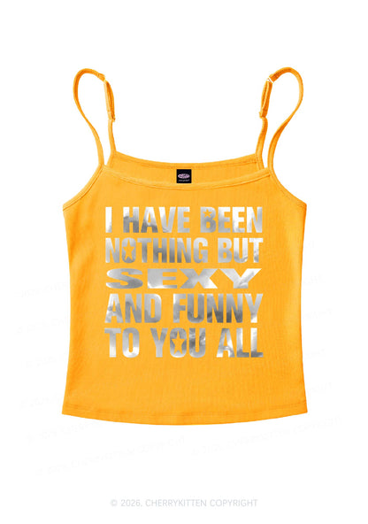 I Have Been Nothing Silver Foil Printed Y2K Spaghetti Strap Cami Cherrykitten