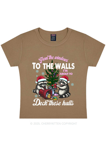 Christmas To The Walls Y2K Baby Tee Cherrykitten