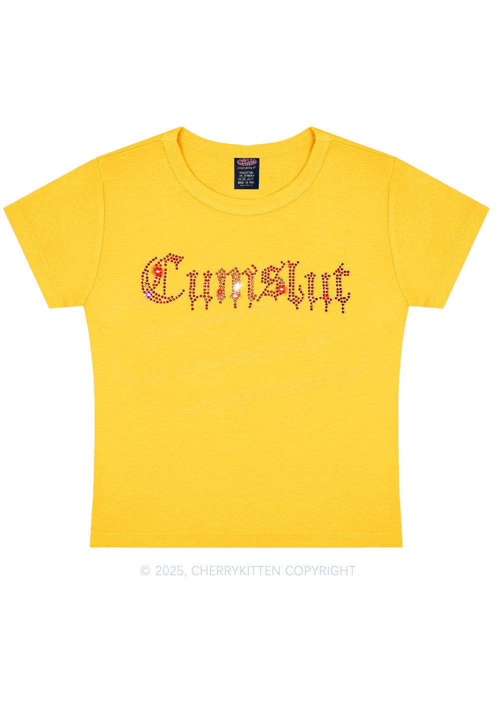 Rhinestone Cxmslxt Y2K Baby Tee Cherrykitten