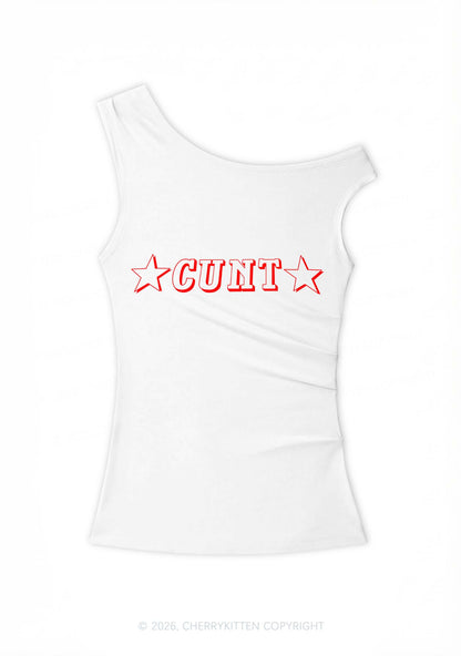 Star Count Y2K Off Shoulder Tank Top Cherrykitten
