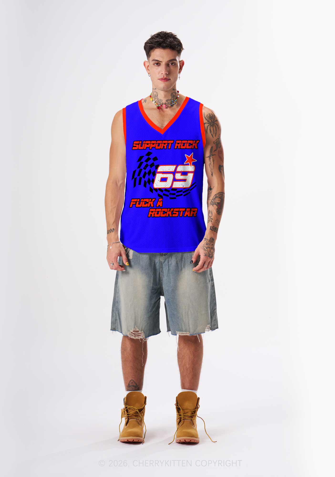 Support Rock Fxxk A Rockstar Y2K Sport Jersey Tank Cherrykitten