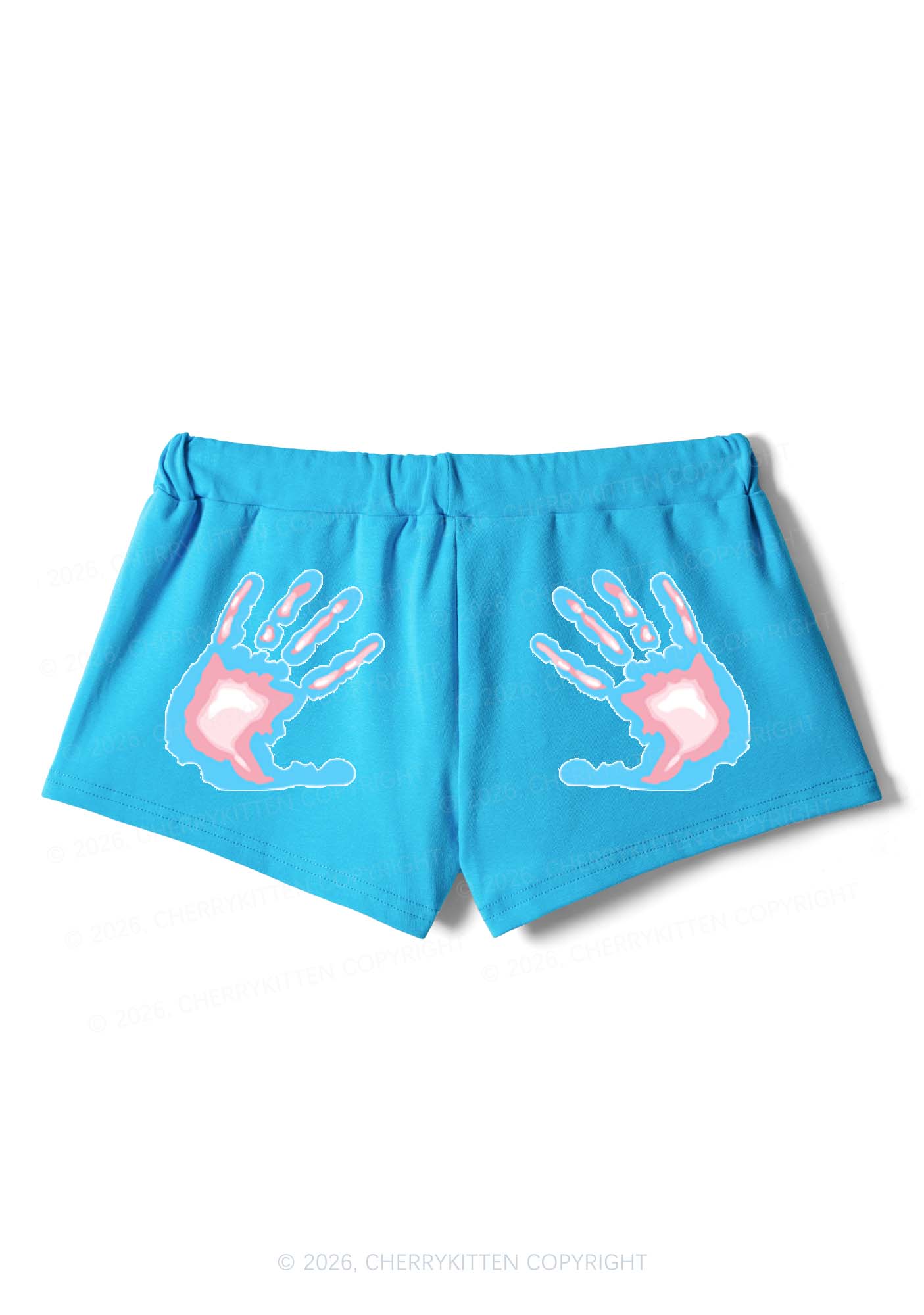 Trans Thermal Hands Pride Y2K Drawstring Mini Shorts Cherrykitten
