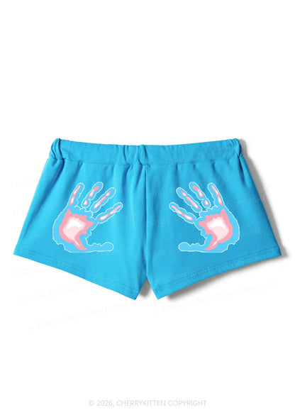 Trans Thermal Hands Pride Y2K Drawstring Mini Shorts Cherrykitten
