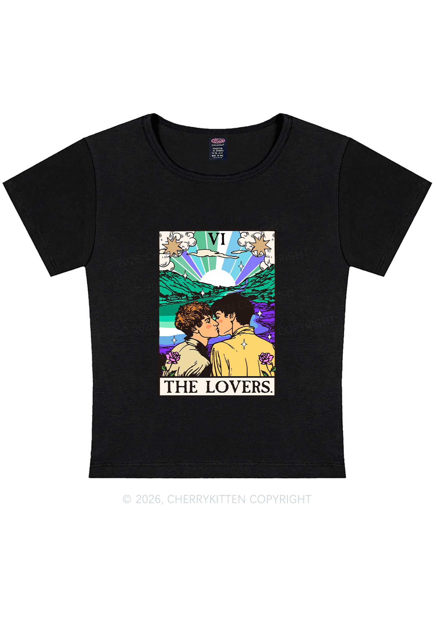 The Gay Lovers Pride Y2K Baby Tee Cherrykitten