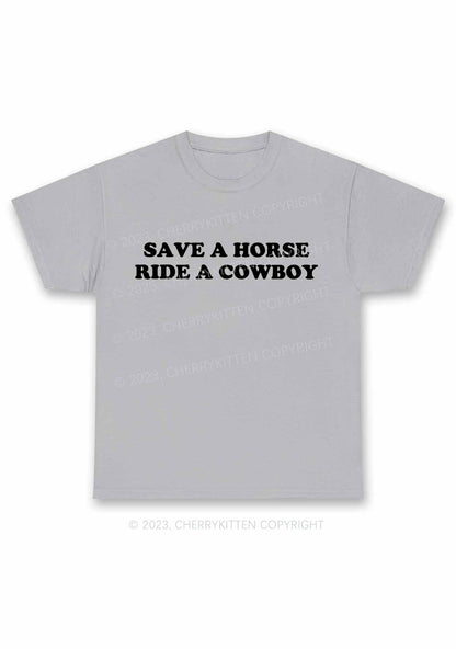 Save A Horse Ride A Cowboy Y2K Chunky Shirt Cherrykitten