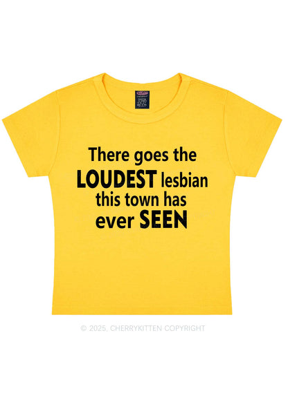 Loudest Lesbian Has Ever Seen Y2K Baby Tee Cherrykitten