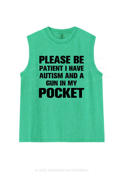 Please Be Patient Y2K Washed Muscle Tank Cherrykitten