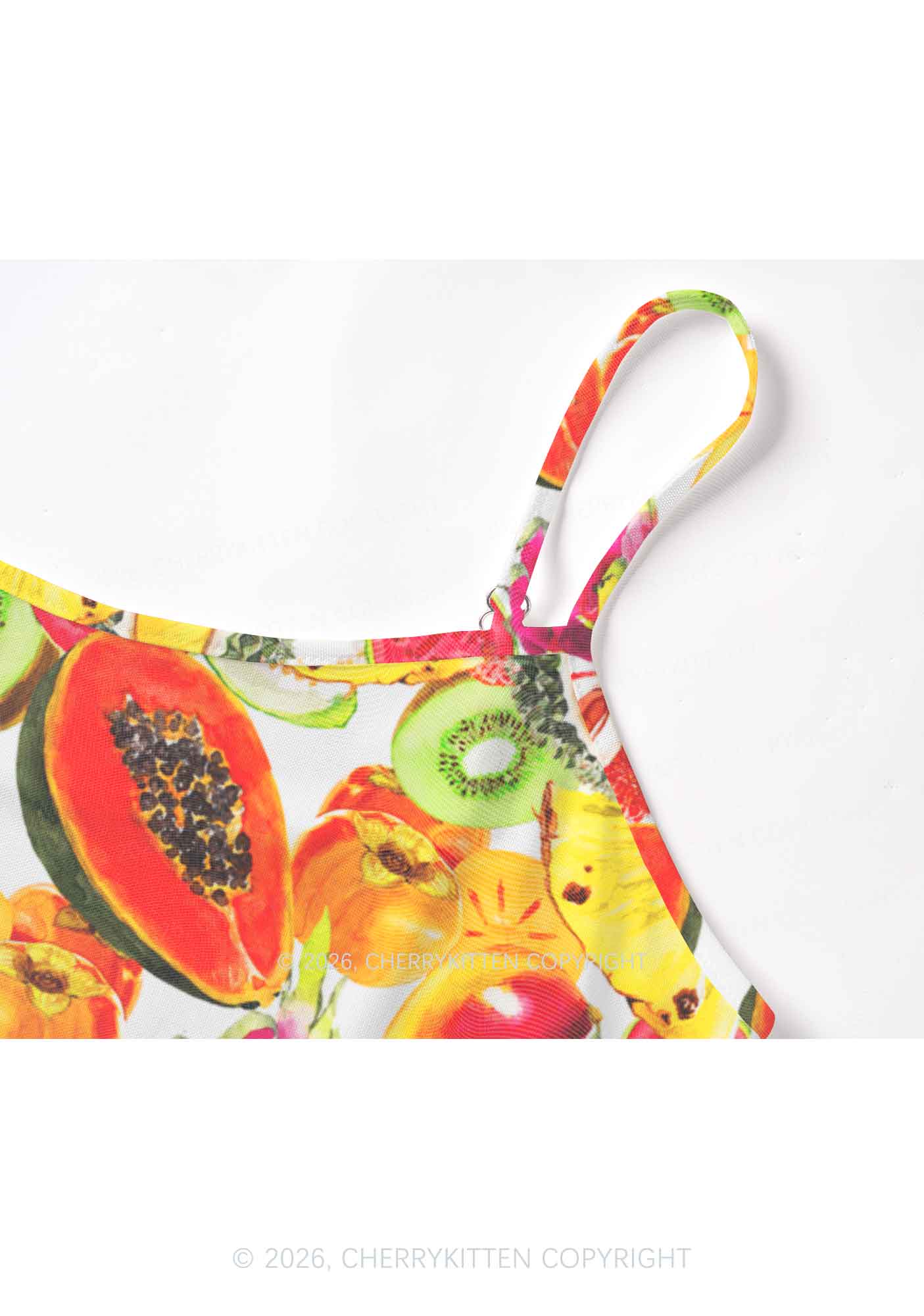 Tropical Fruit Pride Y2K Mesh Cami Tank Cherrykitten