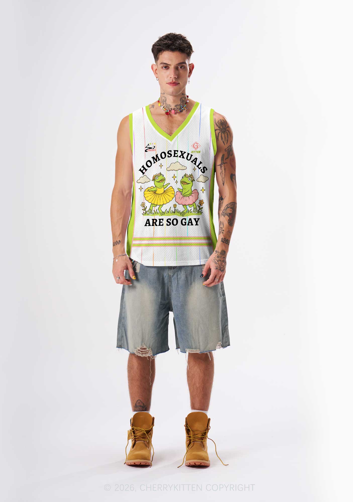Homosexuals Are So Gay Pride Y2K Sport Jersey Tank Cherrykitten