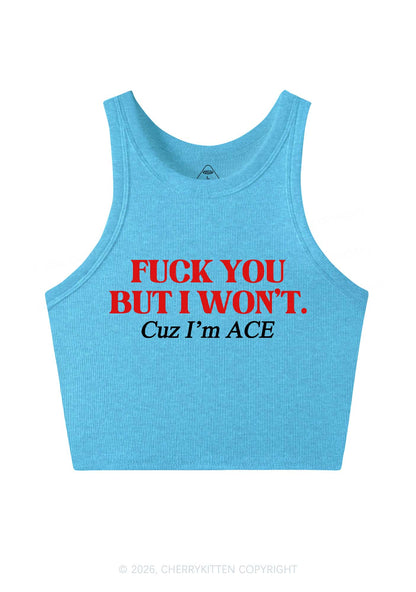 Fxxk You Cuz Im Ace Pride Y2K Crop Tank Top Cherrykitten