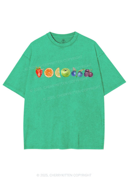 Six Fruity Y2K Shirts Washed Tee Cherrykitten